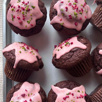 glazed sprinkle muffin