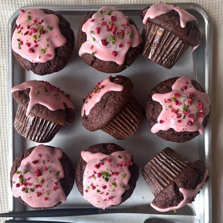 glazed sprinkle muffin